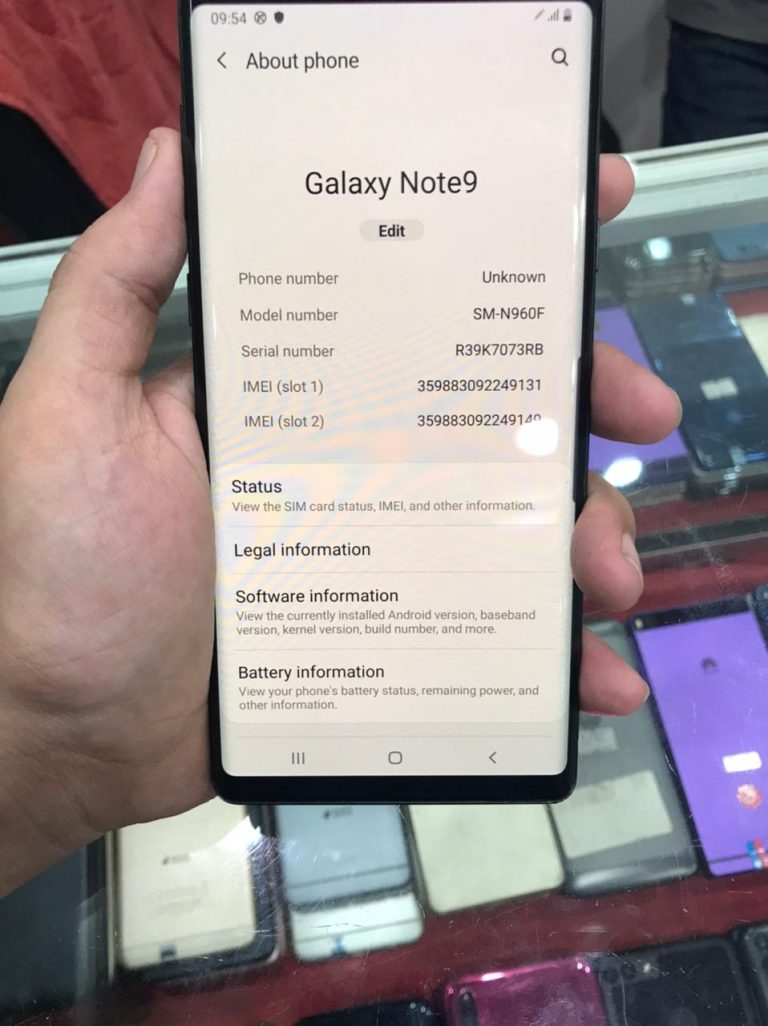 galaxy note 9 ram specs