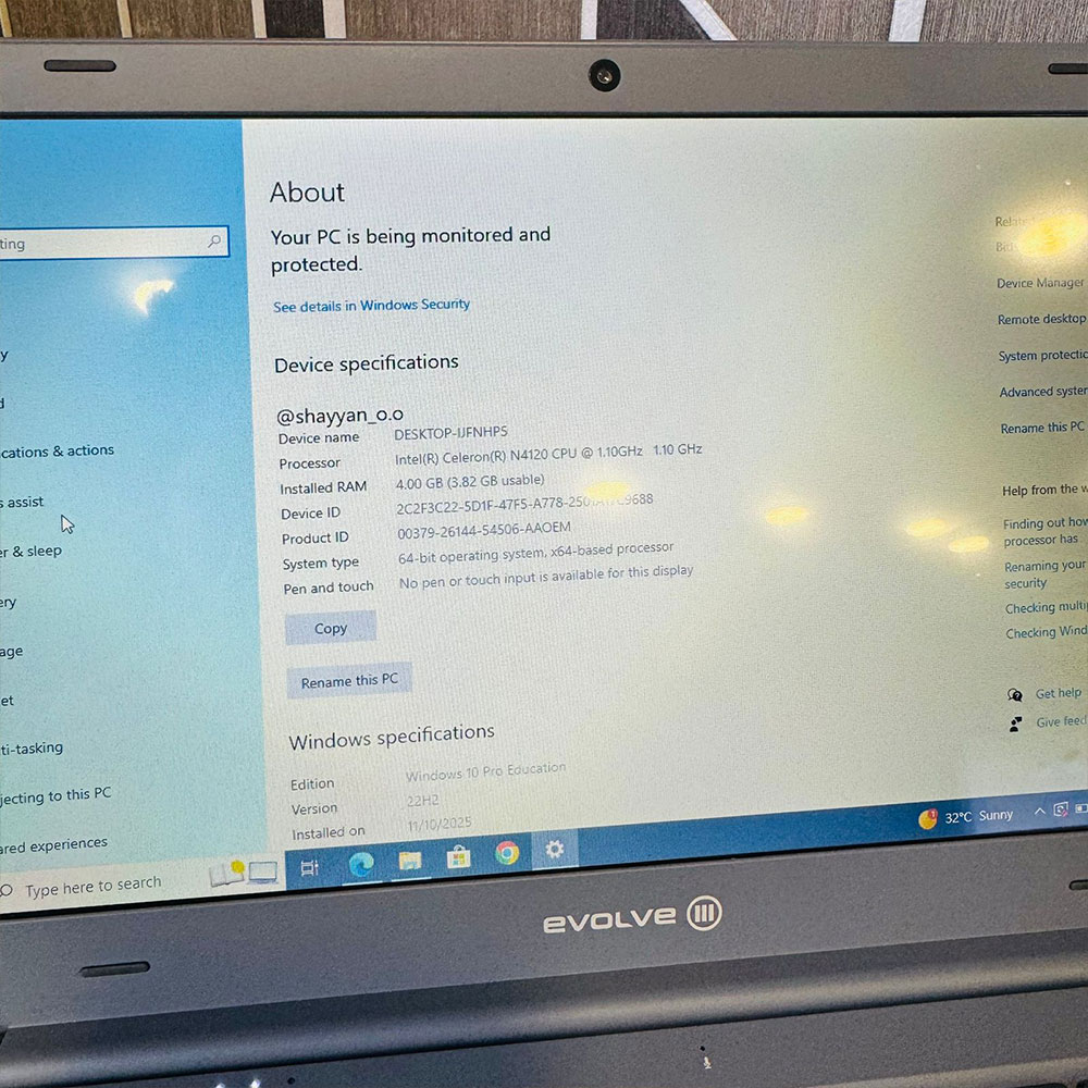 Evolve III Maestro E-Book | 4GB RAM | 64GB Storage | 11.6″ Display | Intel Celeron N4120 1.1GHz Processor | Windows 10 | ChromeBook Evolve III Maestro E-Book | 4GB RAM | 64GB Storage | 11.6" Display | Intel Celeron N4120 1.1GHz Processor | Windows 10 | ChromeBook - Image 11