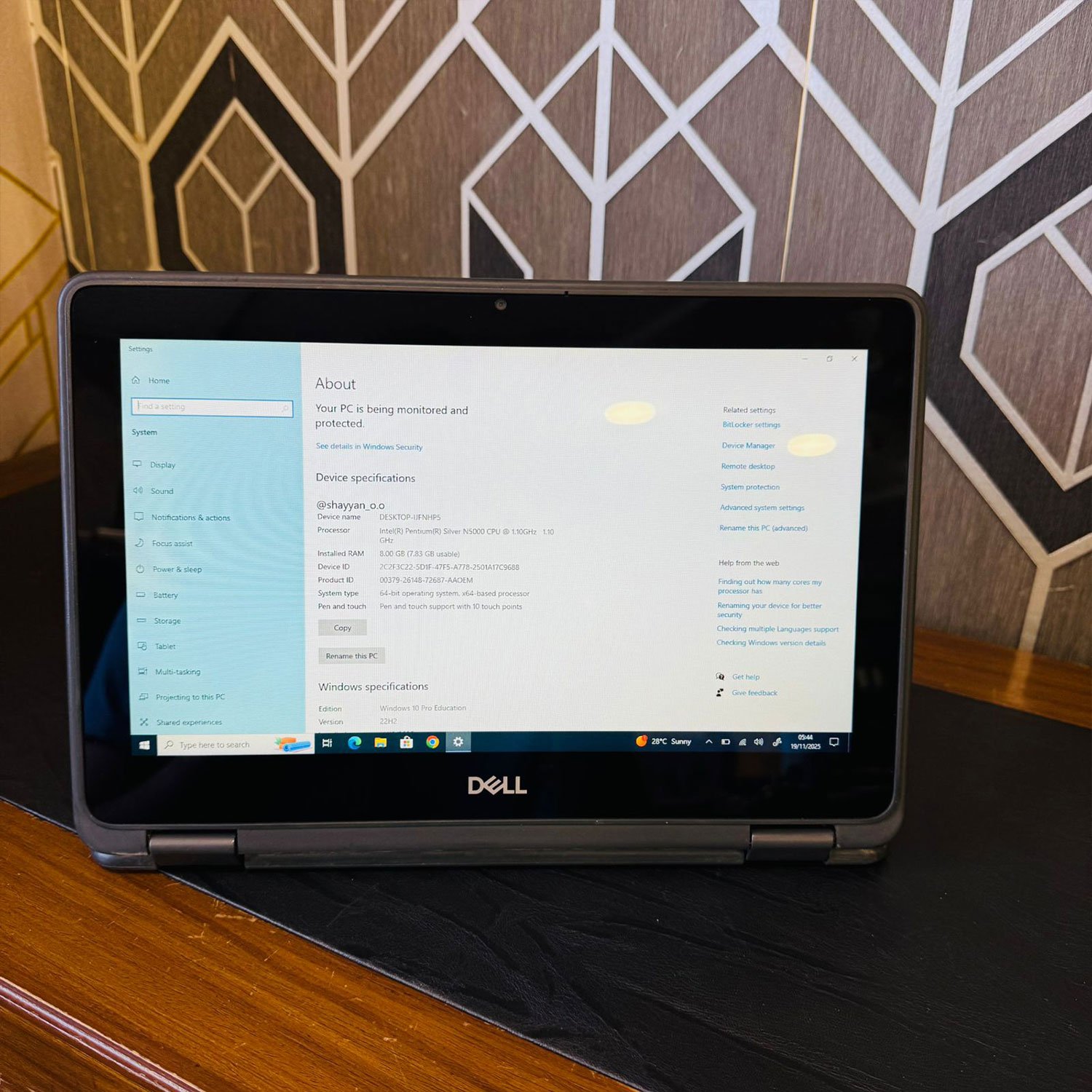 Dell | Latitude 3190 | 128GB Storage | 8GB RAM | Intel Pentium Silver N5000 1.1GHz | Windows 10 | Quad Core | 11.6″ HD Touchscreen | 360 Rotatable | Laptop - Image 10