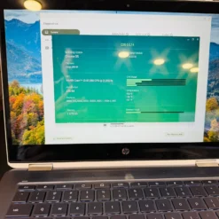 HP Chromebook x360 14-da0011dx system information screen