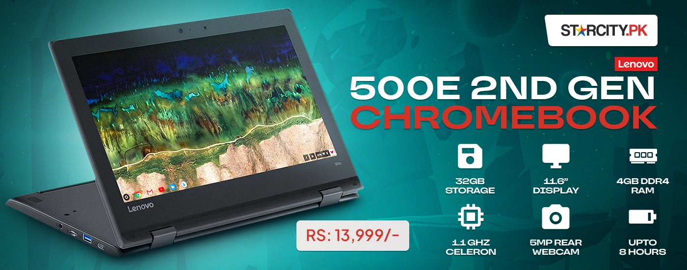 Lenovo 500E 2nd Gen Chromebook 4GB RAM 32GB promotional banner