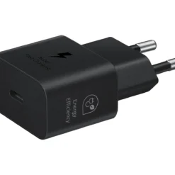 Samsung 25W Power Adapter Black Charger angle view