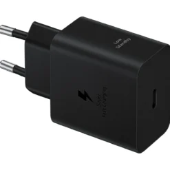 Samsung 45W Power Adapter Black Charger front view