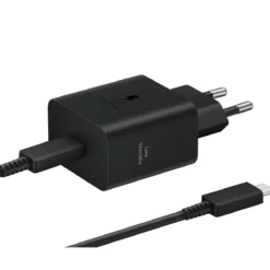 Samsung 45W Power Adapter Black Charger angle view