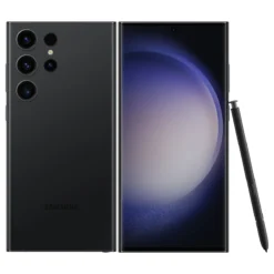 Samsung Galaxy S23 Ultra Phantom Black front and back view with S Pen - Price in Pakistan