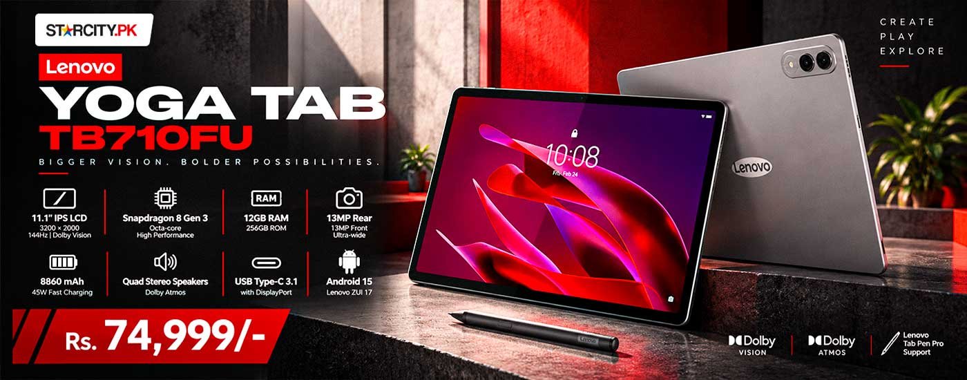 Lenovo – Yoga Tab (TB710FU) – 256GB ROM – 12GB RAM – 11.1" Display – Snapdragon 8 Gen 3 – Android 15 – 8860 mAh Battery – WiFi – Tablet PC